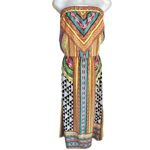 NWOT HALE BOB STRAPLESS MAXI DRESS SIDE SLITS SIZE MEDIUM